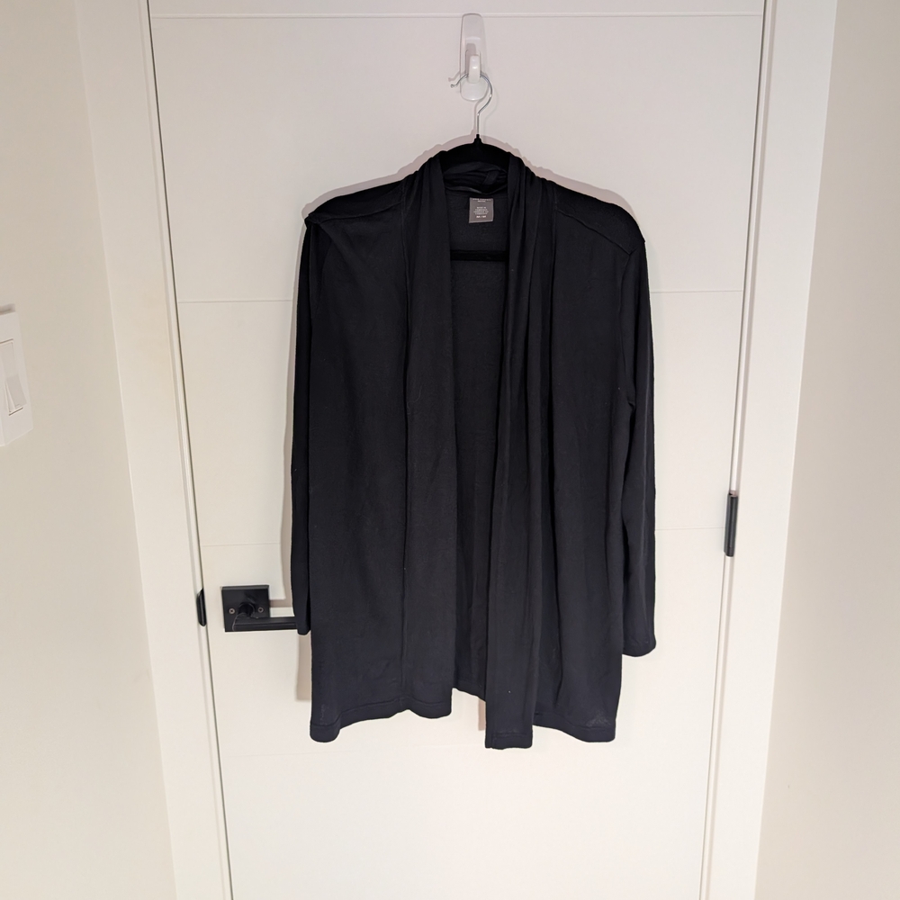 Joe Fresh Black Drapey Open Front Cardigan M
